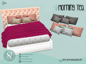 Sims 4 — Morning Tea Pillows by SIMcredible! — by SIMcredibledesigns.com available at TSR 5 colors variations