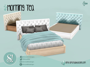 Sims 4 — Morning Tea Bed Frame by SIMcredible! — by SIMcredibledesigns.com available at TSR 5 colors + variations