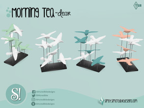 Sims 4 — Morning Tea Birds table sculpture by SIMcredible! — by SIMcredibledesigns.com available at TSR 6 colors