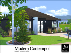 Sims 4 — Modern Contempo by ALGbuilds — Modern Contempo is a modern contemporary style home with 2 bedroom, 1.5 baths and