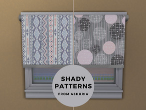 Sims 4 — Shady Patterns -Curtains- by Ashuria — These base game curtains come with 6 new patterns! Please do not reupload