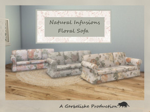 Sims 4 — Natural Infusions Floral Sofa by Garbelishe — A sofa with floral pattern that comes in 3 swatches.