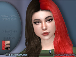 Sims 4 — PWSpiralPiercingEyebrowR by PlayersWonderland — This one is the standalone eyebrow piercing for the right side!