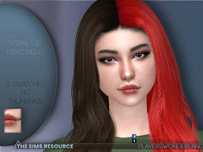 Sims 4 — PWSpiralPiercingLipL by PlayersWonderland — This one is the standalone lip piercing for the left side! They come
