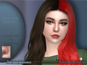 Sims 4 — PWSpiralPiercingNoseL by PlayersWonderland — This one is the standalone nose piercing for the left side! They