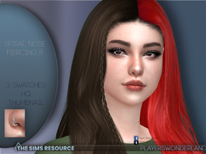 Sims 4 — PWSpiralPiercingNoseR by PlayersWonderland — This one is the standalone nose piercing for the right side! They