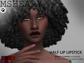 Sims 4 — Half Lip Lipstick by MsBeary — Enjoy this simple little lipstick that covers only the top of the lip! 7 SHADES