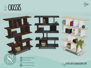 Sims 4 — Classis Bookcase by SIMcredible! — by SIMcredibledesigns.com available at TSR 5 colors variations