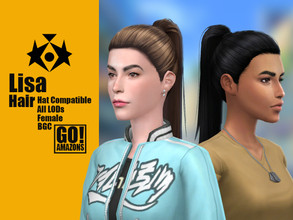 Sims 4 — Lisa Hair by GoAmazons — >Base game compatible female hairstyle >Hat compatible >From Teen to Elder