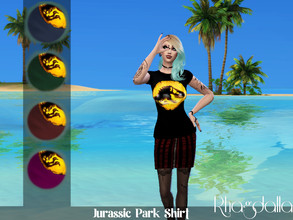 Sims 4 — Jurassic Park Shirt by Rhagdalla — + with shiny logo + 5 colors