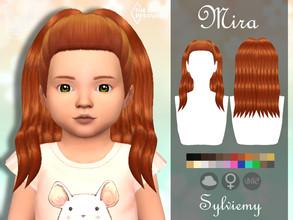 Sims 4 — Mira Hairstyle (Toddler) by Sylviemy — Long updo wavy hair New Mesh Maxis Match All Lods Base Game Compatible