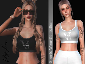 Sims 4 — Top I Female - Sports Wear Collection by Viy_Sims — 5 Colors Compatible with HQ mode Low Poly