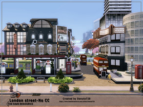 Sims 4 — London street-No CC by Danuta720 — Cost: $308257 Lot Size: 50x40 Restaurant No CC by Danuta720 