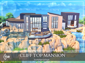 Sims 4 — Cliff Top Mansion by Summerr_Plays — Cliff top Mansion for your luxurious sim. Hidden away on Windeburg island