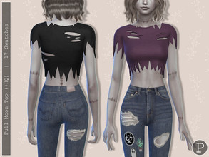 Sims 4 — Full Moon Top. by Pipco — A ragged top in 17 colors. Base Game Compatible New Mesh All Lods HQ Compatible