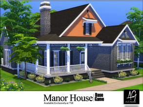 Sims 4 — Manor House (Base Game) by ALGbuilds — Manor House is a cute ranch style 2 bedroom 2 bath home with an open