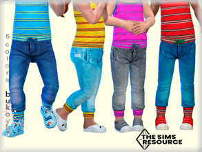 Sims 4 — Pants Denim  by bukovka — Pants for toddler girls and boy. Are set independently, are suitable for the base