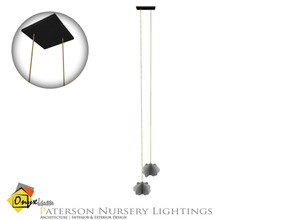 Sims 4 — Paterson Cloud Ceiling Lamp Tall by Onyxium — Onyxium@TSR Design Workshop Lighting Collection | Belong To The