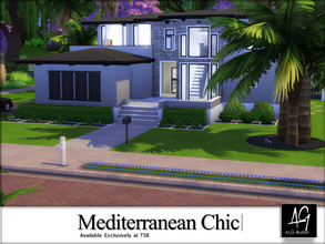 Sims 4 — Mediterranean Chic by ALGbuilds — Mediterranean Chic is a 3 bedroom, 3 bath home w/garage and pool. It has a