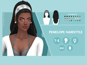 Sims 4 — Penelope Hairstyle by simcelebrity00 — Hello Simmers! This long length, wavy, and hat compatible hairstyle is