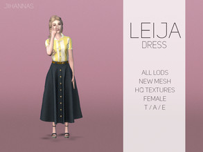 Sims 4 — Leija Dress by Jihannas — Vintage inspired t shirt + circle dress.
