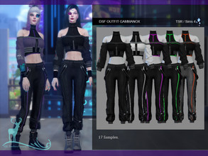 Sims 4 — OUTFIT GAMMANOX by DanSimsFantasy — Female attire, contains a short jacket over a shirt combined with cargo