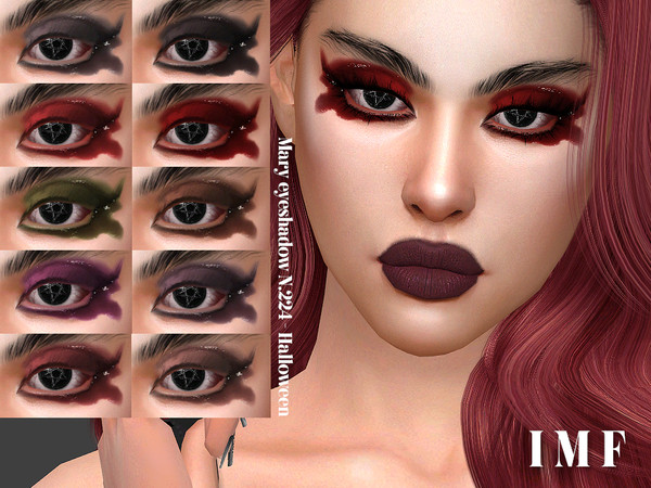 Sims 4 — IMF Mary Eyeshadow N.224 Halloween by IzzieMcFire — Mary Eyeshadow N.224 contains 10 colors in hq texture.