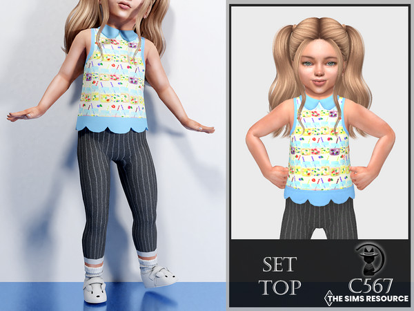Sims 4 — Set-Top C567 by Daph's — 5 Swatches Compatible with HQ mod Works with all of skins Custom Thumbnail All Lods All