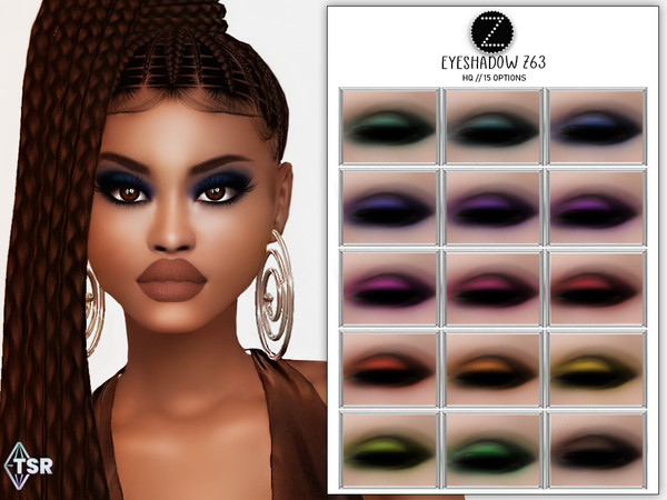 Sims 4 — EYESHADOW Z63 by ZENX — -Base Game -All Age -For Female -15 colors -Works with all of skins -Compatible with HQ