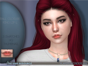 Sims 4 — Ball Closure Ring Lip L by PlayersWonderland — This is part of the Ball Closure Piercing Set. This one contains