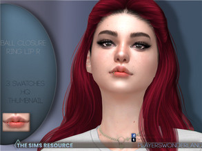 Sims 4 — Ball Closure Ring Lip R by PlayersWonderland — This is part of the Ball Closure Piercing Set. This one contains