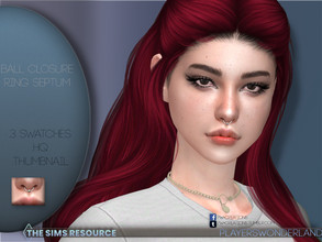 Sims 4 — Ball Closure Ring Septum by PlayersWonderland — This is part of the Ball Closure Piercing Set. This one contains