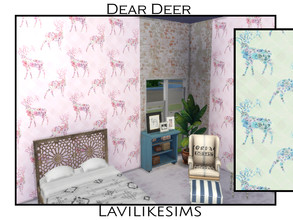 Sims 4 — Dear Deer by lavilikesims — Beautiful paper with featuring deer on a colourful background Base game friendly in