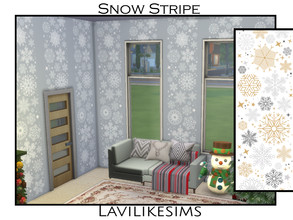 Sims 4 — Snow Stripe by lavilikesims — Snowflakes in a stripe pattern, 4 with a background colour and 4 with coloured