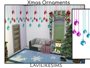 Sims 4 — Xmas Ornaments by lavilikesims — A paper with fake baubles hanging from the ceiling base game friendly in 6