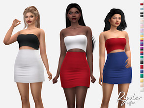 Sims 4 — Ryder Dress by Sifix2 — A colorblocked cutout dress available in 20 colors for teen, young adult and adult sims.