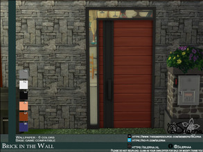Sims 4 — Brick in the Wall by Silerna — - Basegame compatible - Wallpaper - Stone - 6 different colors - Please do not