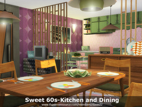 Sims 4 — Sweet 60s-Kitchen and Dining by dasie22 — Sweet 60s-Kitchen and Dining is a place in mid-century style. Please,