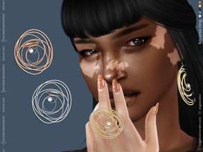 Sims 4 — Saoirse ring by sugar_owl — Single female ring with a pearl. Can have some issues because of morphs. - new mesh