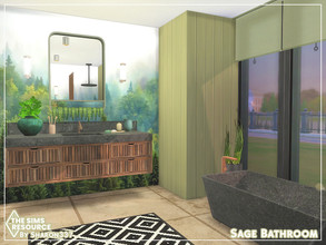 Sims 4 — Sage Bathroom - TSR CC Only by sharon337 — This is a Room Build 5 x 4 Room $6,416 Short Wall Height Please make
