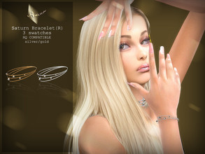 Sims 4 — Saturn Bracelet (Right) by AurumMusik — New bracelet for right arm in gold and silver with pearls by Aurum