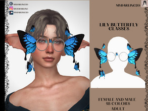 Sims 4 — LILY BUTTERFLY GLASSES  ADULT by Mydarling20 — NEW MESH BASE GAME COMPATIBLE ALL LODS FEMALE AND MALE 18 COLORS