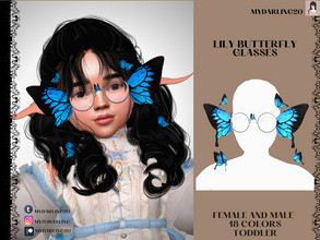 Sims 4 — LILY BUTTERFLY GLASSES TODDLER by Mydarling20 — NEW MESH BASE GAME COMPATIBLE ALL LODS FEMALE AND MALE 18 COLORS