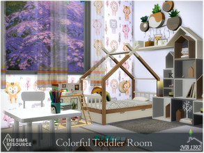 Sims 4 — Colorful Toddler Room (CC only TSR) by nobody13922 — A small room in Scandinavian style, full of colorful toys,