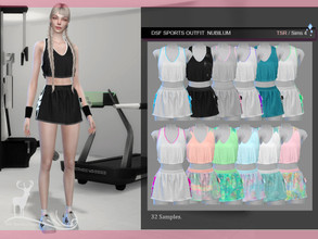 Sims 4 — SPORTS OUTFIT  NUBILUM by DanSimsFantasy — Sports attire, consists of a t-shirt with a short skirt (it has a