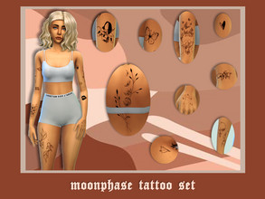 Sims 4 — Moonphase Tattoo Set by lotuswhim — tattoo set - 16 swatches for mix and match and 1 swatch with all tattoos