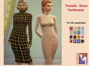 Sims 4 — ws Female Dress Turtleneck - RC by watersim44 — Inspired of retro and vintage clothing. It's a standalone