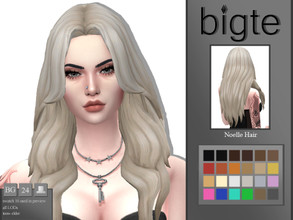 Sims 4 — Noelle Hair by bigte — - 24 swatches - all LODs - Requires outdoor retreat