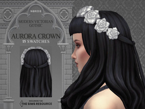 Sims 4 — Modern Victorian Gothic - Aurora Crown Recolor by Nords — Dag dag, this is a recolor of the Aurora Hair's flower