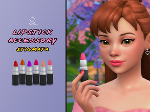 Sims 4 — Lipstick Accessory by simlasya — All LODs New mesh 6 swatches Toddler to elder Custom thumbnail Not compatible